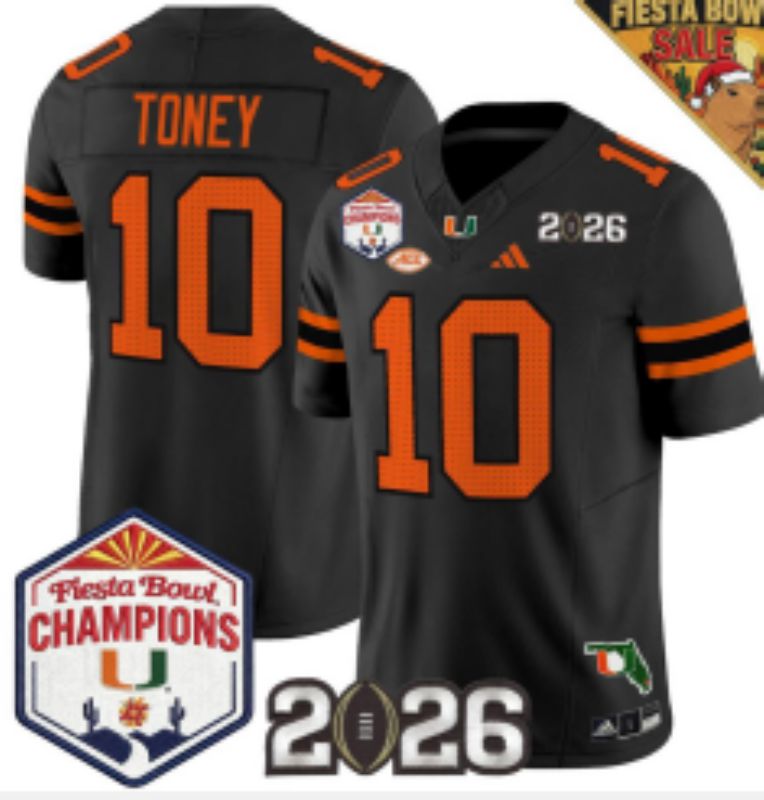 Men 2026 Miami Hurricanes #10 Toney Black 3th generations Limited NCAA Jersey 04